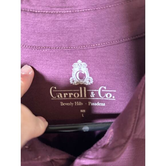 Carroll & Co Purple Beverly Hills Pasadena Long Sleeves Button Up Shirt Size L - Picture 2 of 5